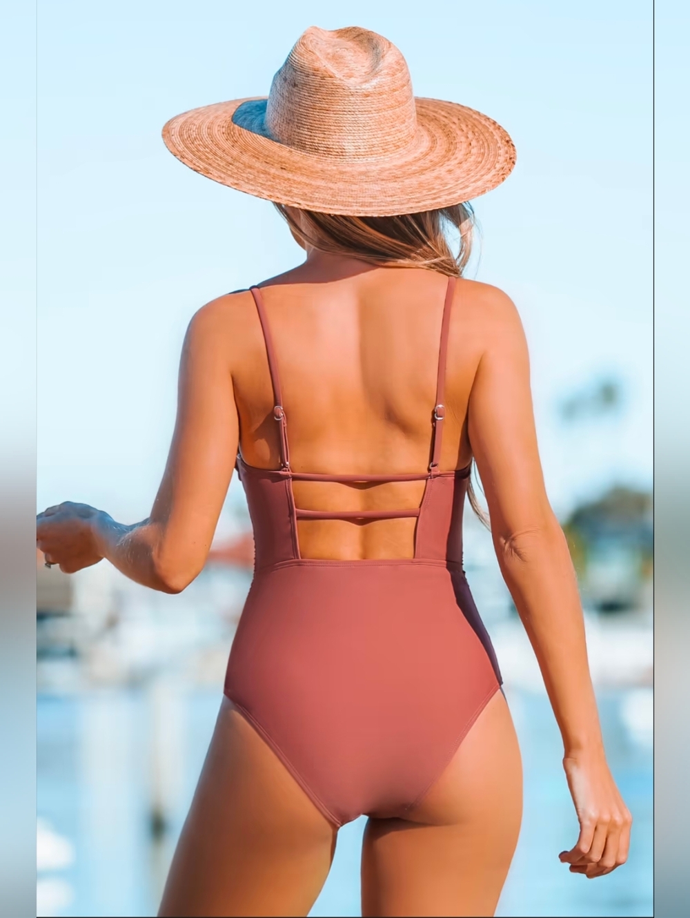 NWT Cupshe- Sandy Shirred Strappy Cutout One Piece